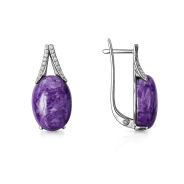 Серьги из Серебра 925 Приволжский ювелир арт. 311165-CHFA11, Родирование.