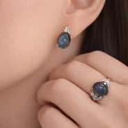 Серьги из Серебра 925 Приволжский ювелир арт. 311166-FA11LB, Родирование.