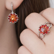 Серьги из Серебра 925 Приволжский ювелир арт. 311247-GH42, Родирование.