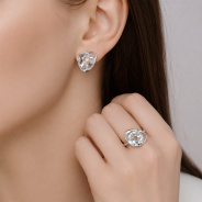 Серьги из Серебра 925 Приволжский ювелир арт. 311268-GH, Родирование.