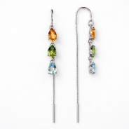 Серьги из Серебра 925 Приволжский ювелир арт. 311281-MIX680, Родирование.