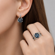 Серьги из Серебра 925 Приволжский ювелир арт. 311400-GH73, Родирование.