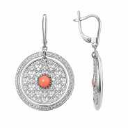 Серьги из Серебра 925 Приволжский ювелир арт. 311417-KR46, Родирование.