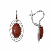 Серьги из Серебра 925 Приволжский ювелир арт. 311455-AV, Родирование.