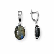 Серьги из Серебра 925 Приволжский ювелир арт. 311465-LB, Родирование.