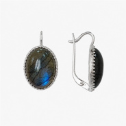 Серьги из Серебра 925 Приволжский ювелир арт. 311469-LB, Родирование.