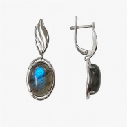 Серьги из Серебра 925 Приволжский ювелир арт. 311471-LB, Родирование.