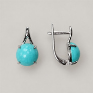 Серьги из Серебра 925 Приволжский ювелир арт. 311571-BM, Родирование.