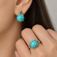 Серьги из Серебра 925 Приволжский ювелир арт. 311571-BM, Родирование.