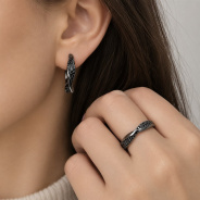 Серьги из Серебра 925 Приволжский ювелир арт. 314028-SH73, чёрный оксид.