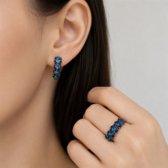 Серьги из Серебра 925 Приволжский ювелир арт. 314107-GH67, чёрный оксид.
