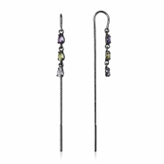 Серьги из Серебра 925 Приволжский ювелир арт. 314228-MIX681, чёрный оксид.