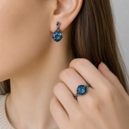 Серьги из Серебра 925 Приволжский ювелир арт. 314269-FA11GH55, чёрный оксид.