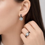 Серьги из Серебра 925 Приволжский ювелир арт. 314269-FA11GH, чёрный оксид.