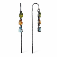 Серьги из Серебра 925 Приволжский ювелир арт. 314281-MIX680, чёрный оксид.