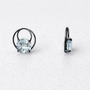 Серьги из Серебра 925 Приволжский ювелир арт. 314430-TP15, чёрный оксид.