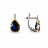 Серьги из Серебра 925 Приволжский ювелир арт. 316396-SH59, Родирование + золочение.