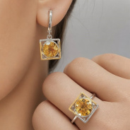 Серьги из Серебра 925 Приволжский ювелир арт. 316397-CT20, Родирование + золочение.