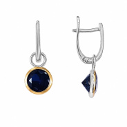 Серьги из Серебра 925 Приволжский ювелир арт. 316398-SH59, Родирование + золочение.