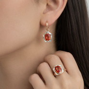 Серьги из Серебра 925 Приволжский ювелир арт. 316405-GH42, Родирование + золочение.