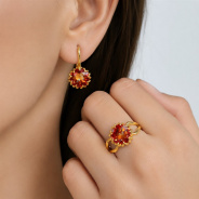 Серьги из Серебра 925 Приволжский ювелир арт. 318247-GH42, лимонное золочение.