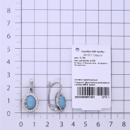 Серьги из Серебра 925 Приволжский ювелир арт. 341811-BZFA11, Родирование.