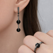 Серьги из Серебра 925 Приволжский ювелир арт. 344755-FA73, чёрный оксид.