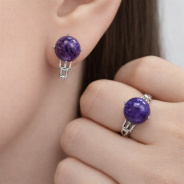 Серьги из Серебра 925 Приволжский ювелир арт. 351141-CH, Родирование.