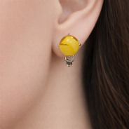 Серьги из Серебра 925 Приволжский ювелир арт. 351141-YN, Родирование.