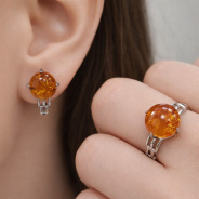 Серьги из Серебра 925 Приволжский ювелир арт. 351141-YN, Родирование.