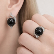 Серьги из Серебра 925 Приволжский ювелир арт. 351163-FA11GM, Родирование.