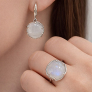 Серьги из Серебра 925 Приволжский ювелир арт. 351289-LN, Родирование.