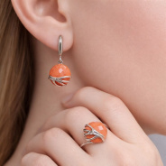 Серьги из Серебра 925 Приволжский ювелир арт. 351304-KR, Родирование.