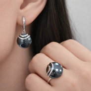 Серьги из Серебра 925 Приволжский ювелир арт. 351306-GM, Родирование.