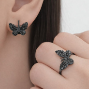 Серьги из Серебра 925 Приволжский ювелир арт. 354015-SH73, чёрный оксид.