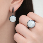 Серьги из Серебра 925 Приволжский ювелир арт. 354289-PM07, чёрный оксид.