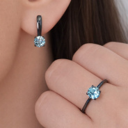 Серьги из Серебра 925 Приволжский ювелир арт. 354445-TP15, чёрный оксид.