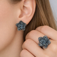 Серьги из Серебра 925 Приволжский ювелир арт. 354546, чёрный оксид.