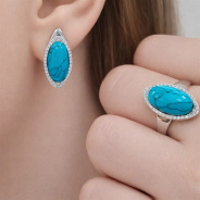 Серьги из Серебра 925 Приволжский ювелир арт. 361027-BZFA11, Родирование.