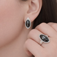 Серьги из Серебра 925 Приволжский ювелир арт. 361027-FA11GM, Родирование.