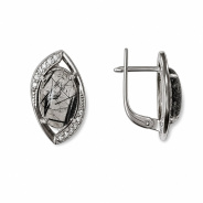 Серьги из Серебра 925 Приволжский ювелир арт. 361183-FA11RK, Родирование.
