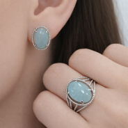 Серьги из Серебра 925 Приволжский ювелир арт. 361227-AQ, Родирование.