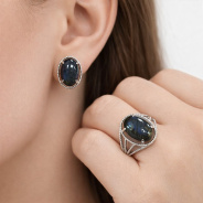 Серьги из Серебра 925 Приволжский ювелир арт. 361227-LB, Родирование.