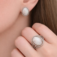 Серьги из Серебра 925 Приволжский ювелир арт. 361227-NT, Родирование.