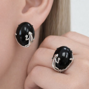 Серьги из Серебра 925 Приволжский ювелир арт. 361489-AG73, Родирование.