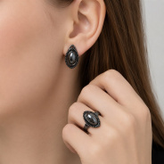 Серьги из Серебра 925 Приволжский ювелир арт. 364027-GMSH73, чёрный оксид.