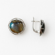 Серьги из Серебра 925 Приволжский ювелир арт. 371551-LB, Родирование.