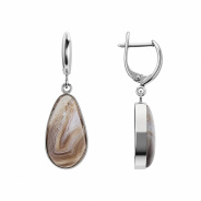 Серьги из Серебра 925 Приволжский ювелир арт. 371757-AG, Родирование.