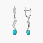 Серьги из Серебра 925 Приволжский ювелир арт. 371818-FA11HK, Родирование.