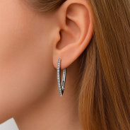 Серьги из Серебра 925 Приволжский ювелир арт. 371844-FA11, Родирование.